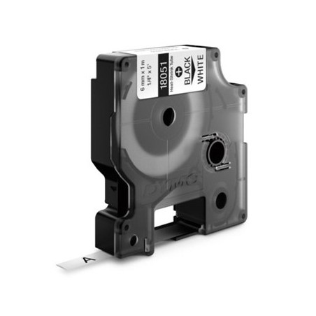 Tubo Termorrectractil Dymo Rhino 6mmx1,5m Branco/Preto / Tin