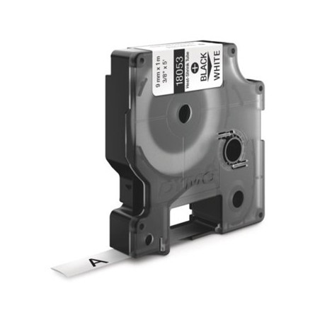 Tubo Termorrectractil Dymo Rhino 9mmx1,5m Branco/Preto / Tin