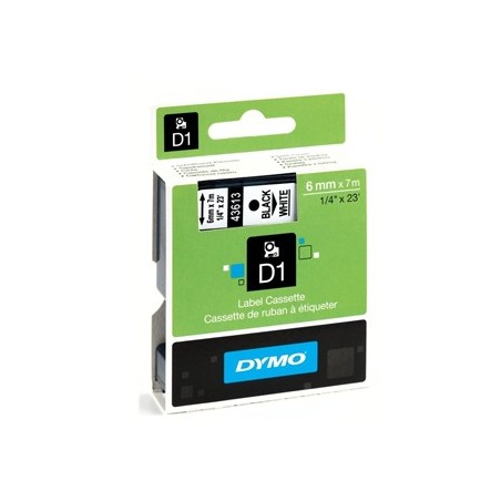 Fita Gravacao Dymo 6mmx7m Preto/Branco (43613) / Tinteiros T