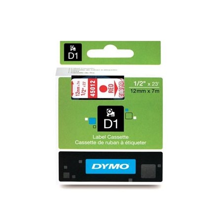 Fita Gravacao Dymo 12mmX7m Tranparente/Vermelho  (45012)