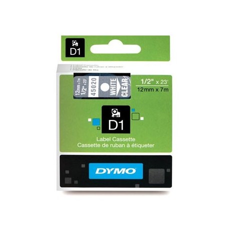 Fita Gravacao Dymo 12mmX7m Transparente/Branco (45020)