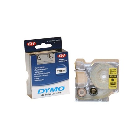 Fita Gravacao Dymo 19mmX7m Preto/Amarelo (45808)