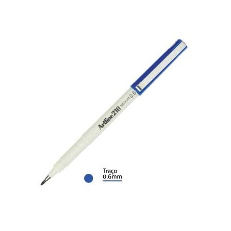 12un Marcador Medio 0.6mm Artline 210 Azul-1un / Escrita e D