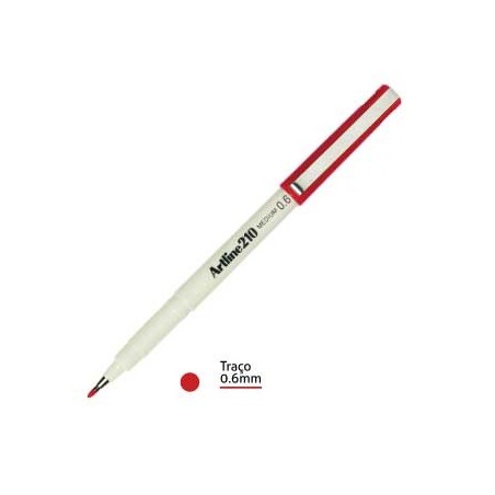12un Marcador Medio 0.6mm Artline 210 Vermelho-1un / Escrita
