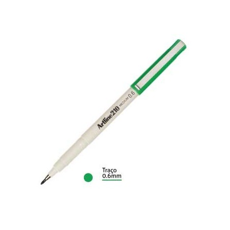 12un Marcador Medio 0.6mm Artline 210 Verde-1un / Escrita e