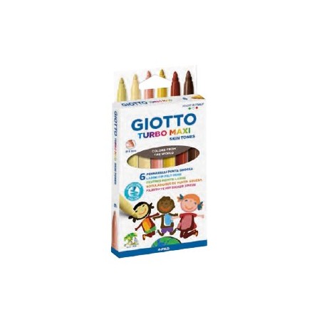 Marcador Feltro Giotto Turbo Maxi Skin Tones 6 cores