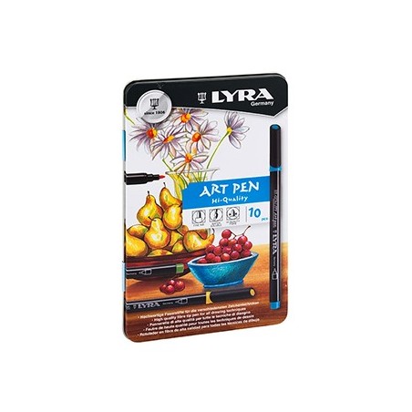 Marcador Lyra Hi-Quality Art Pen Cx Metal 10un / Artes e Des