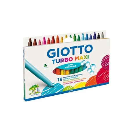 Marcador Feltro Giotto Turbo Maxi 18 Cores (Blister)