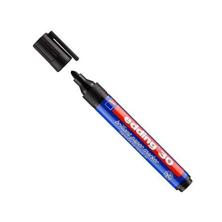 Marcador Fino Edding 30 Preto p/Sacos Colheita Sangue PVC 1u