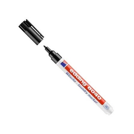 Marcador Fino Edding 8040 Preto p/Marcacao Texteis 1un