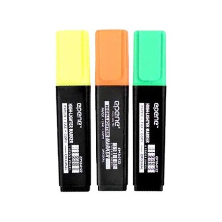Marcador Fluorescente Grosso Epene Pack 3 Cores