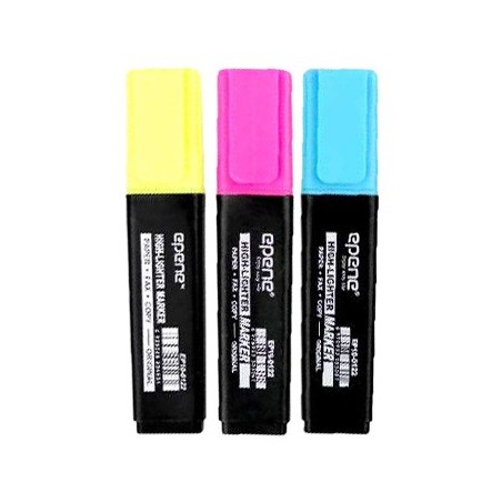Marcador Fluorescente Grosso Epene Pack 3 Cores
