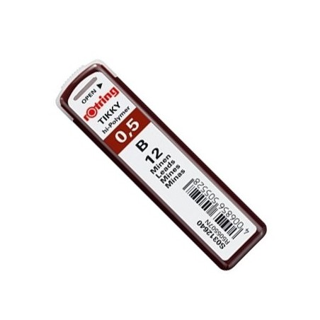 10un Minas 0,5 mm B Rotring Tubo - 1un / Escrita e Desenho /