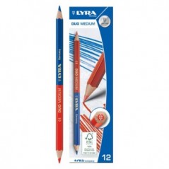 12un LYRA Lapis Bicolor Lyra Duo Medio (Azul/Vermelho) hexag