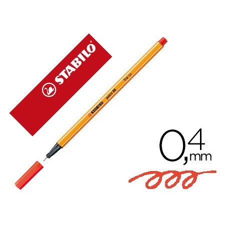 MARCADOR STABILO PONTA DE FIBRA POINT 88 VERMELHAO 0,4 MM