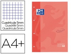 RECARGA COLOR 1 OXFORD DIN A4+ 80 FOLHAS 90 GR QUADRICULA 5
