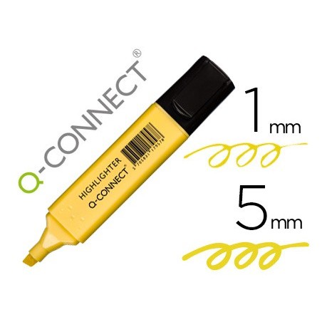 MARCADOR Q-CONNECT FLUORESCENTE PASTEL AMARELO PONTA BISELAD