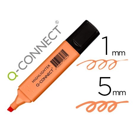 MARCADOR Q-CONNECT FLUORESCENTE PASTEL LARANJA PONTA BISELAD