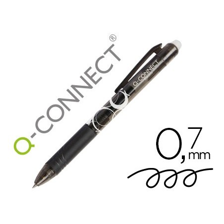 ESFEROGRAFICA Q-CONNECT RETRATIL APAGAVEL 0,7 MM COR PRETO