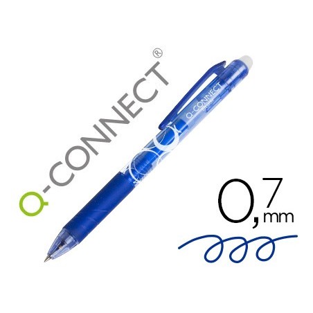 ESFEROGRAFICA Q-CONNECT RETRATIL APAGAVEL 0,7 MM COR AZUL