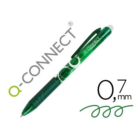 ESFEROGRAFICA Q-CONNECT RETRATIL APAGAVEL 0,7 MM COR VERDE