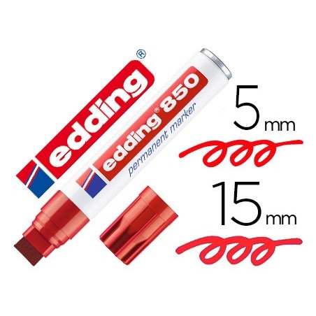 MARCADOR EDDING PERMANENTE 850 VERMELHO PONTA BISELADA 5-15