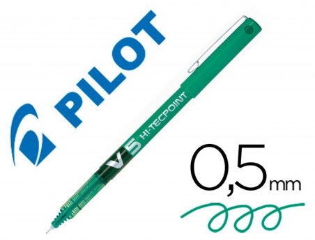 MARCADOR PILOT PONTA FINA V-5 VERDE 0.5 MM