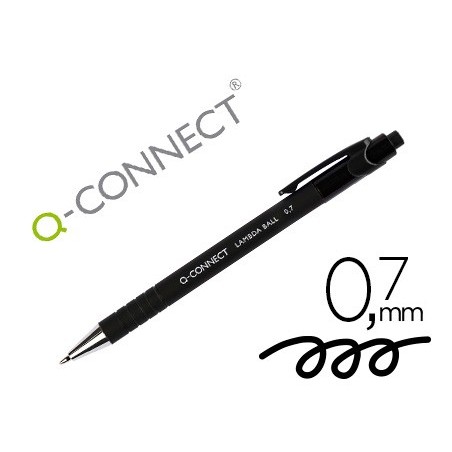 ESFEROGRAFICA Q-CONNECT RETRATIL COM GRIP 0,7 MM COR PRETA