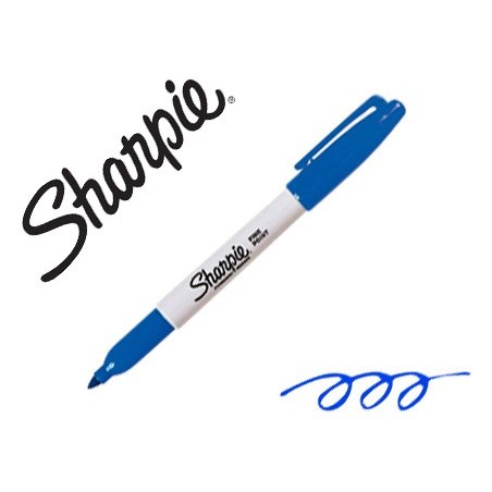 MARCADOR SHARPIE PERMANENTE PONTA FINA AZUL