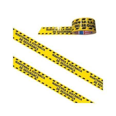 Fita Adesiva PVC Impressa (Distancia Seguranca) Tesa 50mmx33