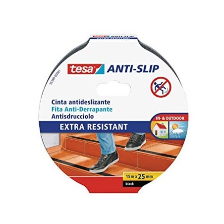 Fita Adesiva Tesa Anti-Derrapante 15mx25mm Preto / Manutenca