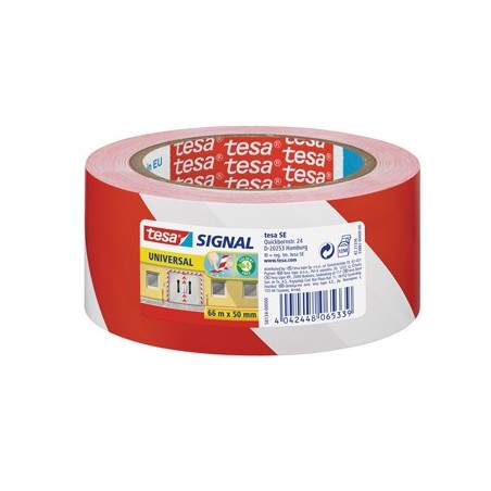 Fita Adesiva PP  Sinalizacao Vermelho/ Branco 50mmx66mts 1un