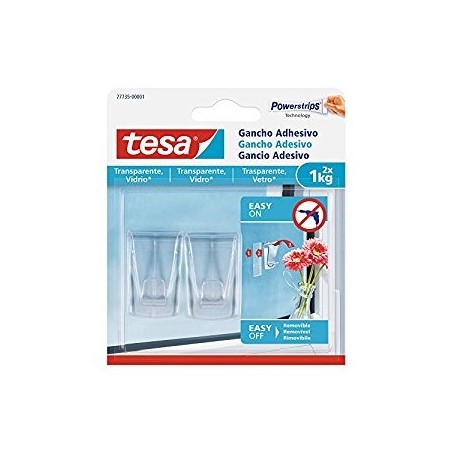Gancho Adesivo Tesa Powerstrips 1kg Superf Transp 2un / Manu