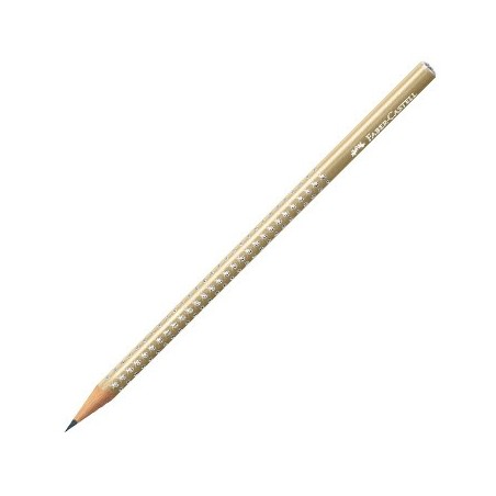 12un Lápis Grafite 1B Faber-Castell Sparkle Pearl Dourado