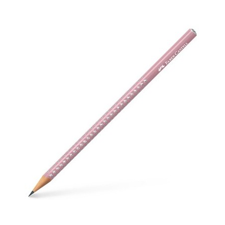 12un Lápis Grafite 1B Faber-Castell Sparkle Rosa Mate