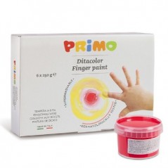 Guache Pintura Dedos Primo 250ml Pack 6 Cores