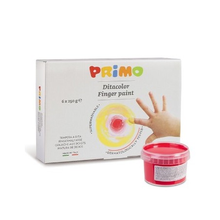 Guache Pintura Dedos Primo 250ml Pack 6 Cores