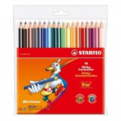 Lapis Cor 18cm Stabilo Color Carteira Plastica 18un / Escola