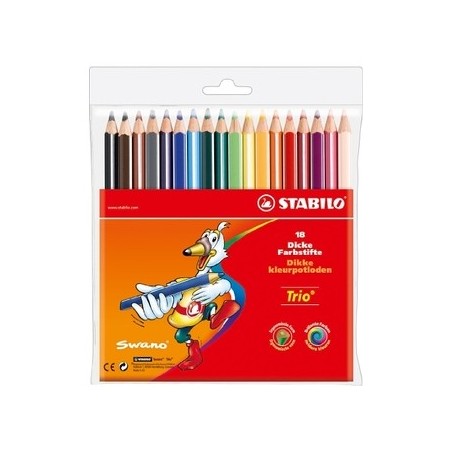 Lapis Cor 18cm Stabilo Color Carteira Plastica 18un / Escola