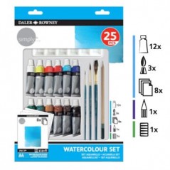 Kit Pinturas Simply Set Aguarela 25 Peças