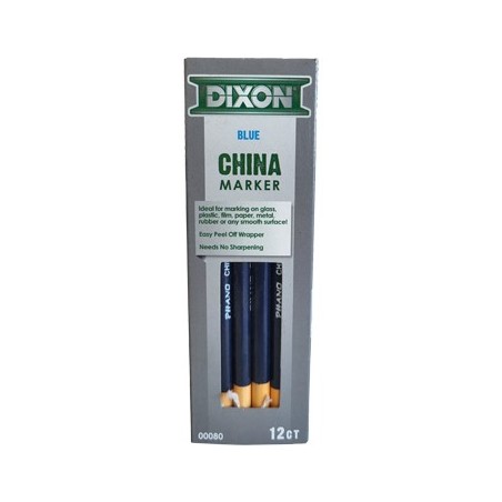 Lapis Dermatografico Dixon China Marker Azul Cx 12un / Escol