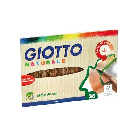 Lapis Cor 18cm Giotto Natural Cx Cartao 36un / Escolar / Art