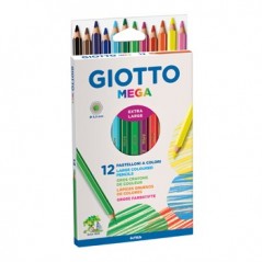 Lapis Cor 18cm Giotto Mega Cx Cartao 12un / Escolar / Artes