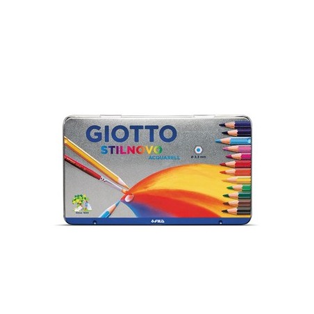 Lapis Cor 18cm Giotto Stilnovo Acquarell Cx Metal 12un / Esc