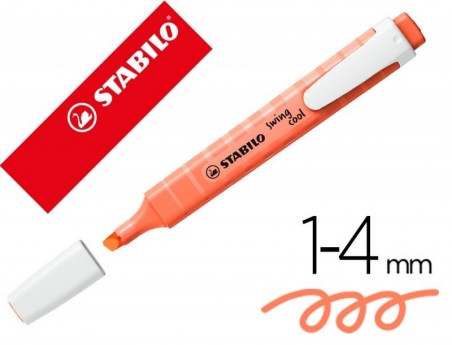 MARCADOR FLUORESCENTE STABILO SWING COOL PASTEL CORAL