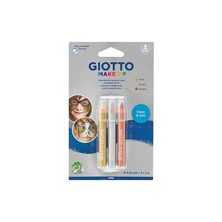 Lapis Facial Giotto Make Up Ouro/Prata/Bronze Blister 3un