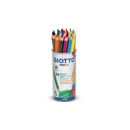 Lapis Cor 18cm Giotto Mega Copo 24un / Escolar / Artes e Des