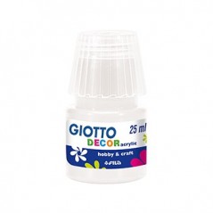 6un Guache Liquido Giotto Decor Acrilico 25ml Branco / Escol