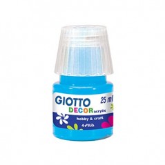 6un Guache Liquido Giotto Decor Acrilico 25ml Azul Cyan / Es