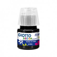 6un Guache Liquido Giotto Decor Acrilico 25ml Preto / Escola